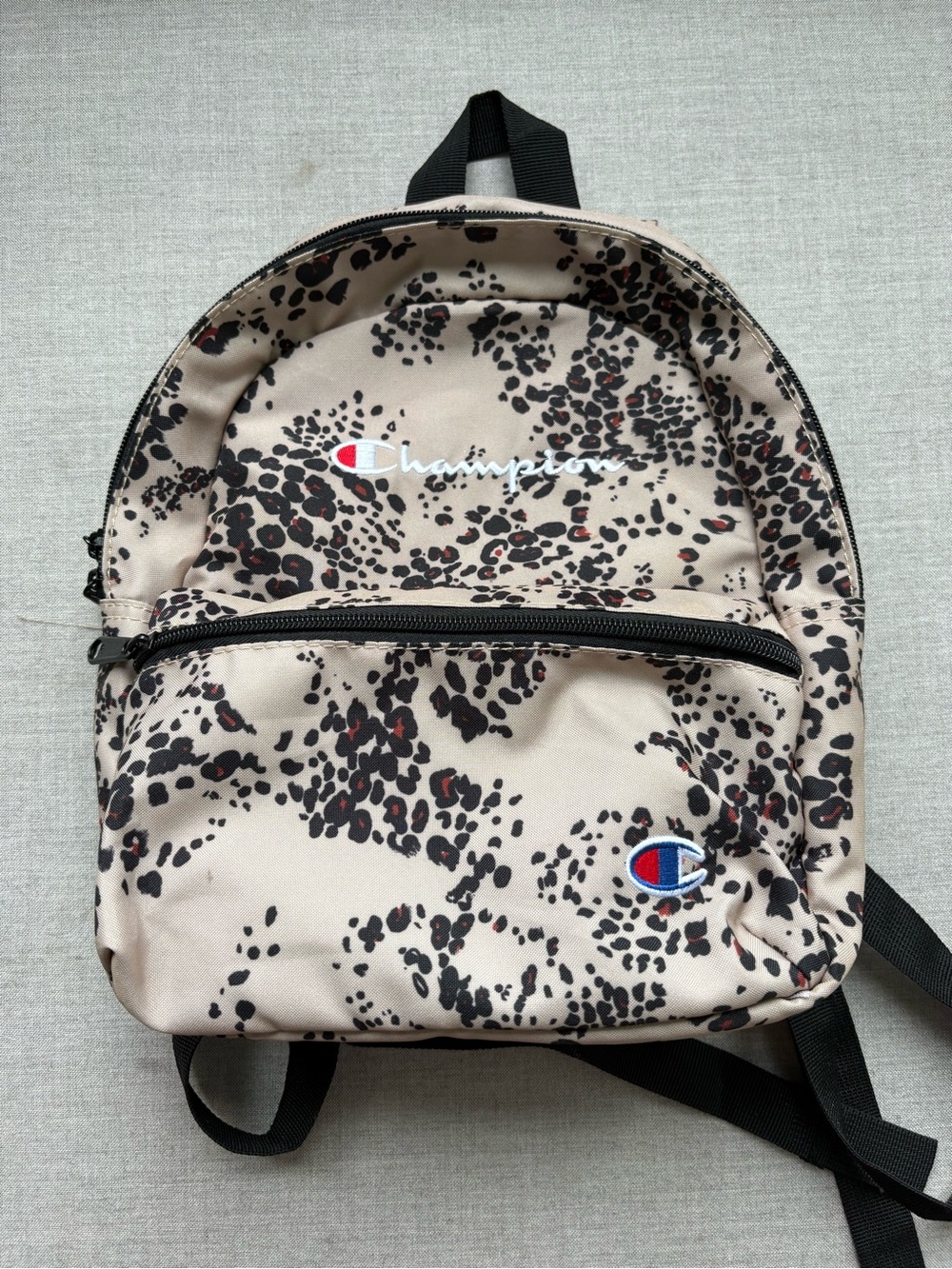 Mini Champion Beige Backpack with Black Speckle Print